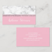 Weißes Marmorrosa des eleganten girly Visitenkarte (Vorne/Hinten)