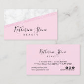 Weißes Marmorrosa des eleganten modernen Visitenkarte (Vorne/Hinten)