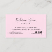 Weißes Marmorrosa des eleganten modernen Visitenkarte (Rückseite)