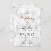 Weißes MarmorRosen-Goldmoderne Einladung (Vorne/Hinten)