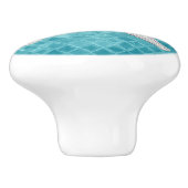 Weißes Meerbarsch-Aqua-Glasmuster Keramikknauf (Seitenansicht)