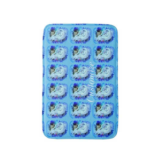 Weißes Meerjungfrau Sitzen Thunder_Cove Badematte (Vorderseite Vertikal)