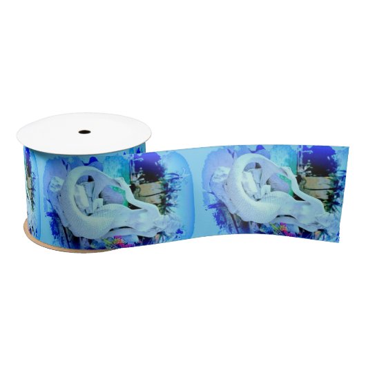 Weißes Meerjungfrau Sitzen Thunder_Cove Satinband (Spule)