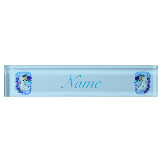 Weißes Meerjungfrau Thunder_Cove Namensplakette (Vorderseite)