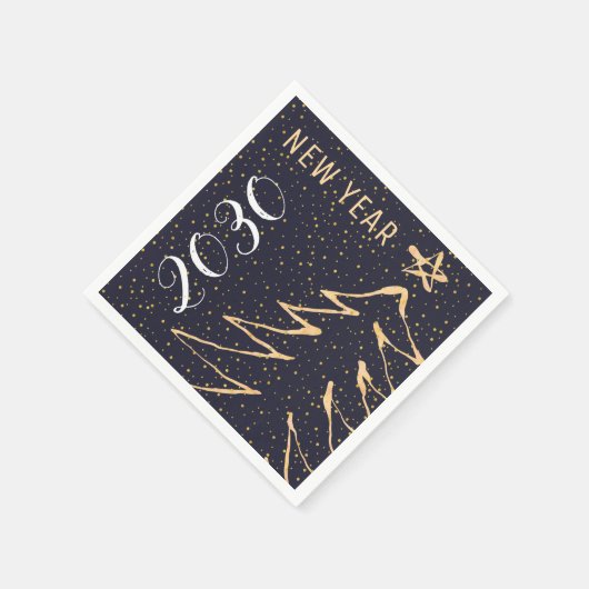 Weißes Meerjunggold Neujahr Party 2018 Serviette (Ecke)