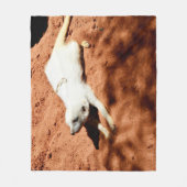 Weißes Meerkat-Stretching, Fleece Blanket (Vorderseite)