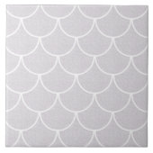 Weißes Mermaid-Muster Fliese (Vorderseite)