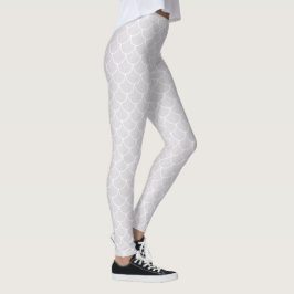 Weißes Mermaid-Muster Leggings