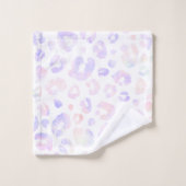 Weißes Metallleopardenmuster Badhandtuch Set (Waschlappen)