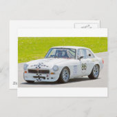 Weißes MG-Rennwagen Postkarte (Vorne/Hinten)