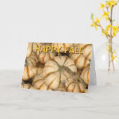 Weißes Mini-Kürbis mit orangefarbenen und grünen A Karte (Gelbe Blume)