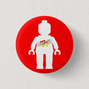 Weißes Minifig mit Musik-Logo Button