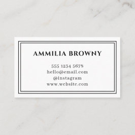 Weißes Minimal-Logo | Modernes elegantes Design Visitenkarte