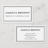 Weißes Minimal-Logo | Modernes elegantes Design Visitenkarte (Vorne/Hinten)