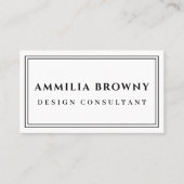 Weißes Minimal-Logo | Modernes elegantes Design Visitenkarte (Vorderseite)