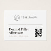 Weißes minimales Filler-Aftercare-QR-Code-Logo (Vorderseite)