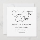 Weißes Minimalistisch Einfaches Elegantes Design Save The Date (Vorderseite)