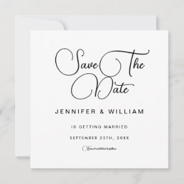 Weißes Minimalistisch Einfaches Elegantes Design Save The Date