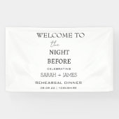 Weißes Minimalistisches Abendessen Begrüßungsgröss Banner (Horizontal)