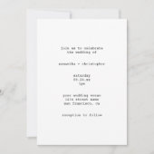 Weißes Minimalistisches Avantgarde-Foto auf der Rü Einladung (Vorderseite)