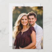 Weißes Minimalistisches Avantgarde-Foto auf der Rü Einladung (Rückseite)