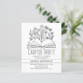 Weißes Minimalistisches Buch 30. Geburtstag Einlad (Stehend Vorderseite)