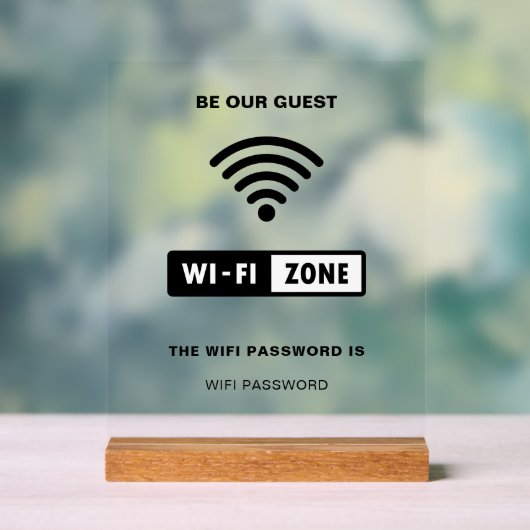 Weißes Minimalistisches einfaches Wifi-Kennwort Acrylschild (Neutral)