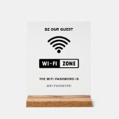 Weißes Minimalistisches einfaches Wifi-Kennwort Acrylschild (Vorderseite)