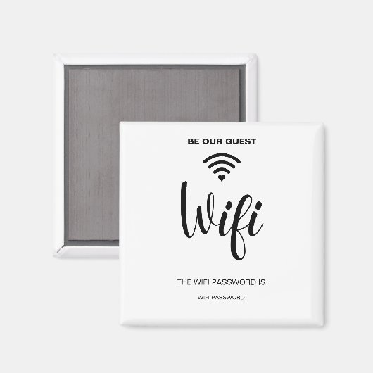 Weißes Minimalistisches einfaches Wifi-Kennwort Magnet (Vorderseite/Rückseite)
