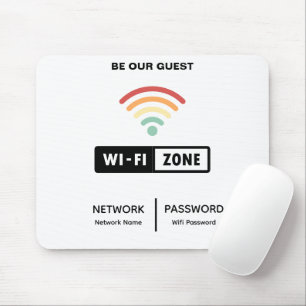 Weißes Minimalistisches einfaches Wifi-Kennwort Mousepad