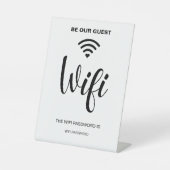 Weißes Minimalistisches einfaches Wifi-Kennwort Sockelschild (Vorderseite)