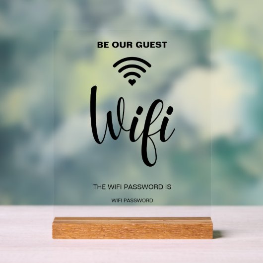 Weißes Minimalistisches einfaches Wifi-Passwort - Acrylschild (Neutral)