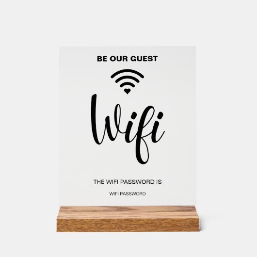 Weißes Minimalistisches einfaches Wifi-Passwort -  Acrylschild (Vorderseite)