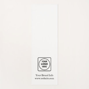 Weißes minimalistisches Logo   Benutzerdefiniertes Yogamatte