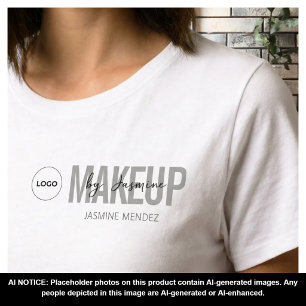 Weißes minimalistisches Makeup-Artis-Logo Mitarbei T-Shirt