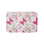 Weißes mit Blumenmuster Badematte (Vorderseite)