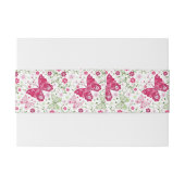 Weißes mit Blumenmuster Einladungsbanderole (Rückseitenbeispiel)