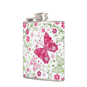 Weißes mit Blumenmuster Flachmann (Links)