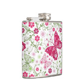 Weißes mit Blumenmuster Flachmann (Rechts)