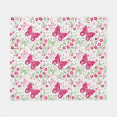 Weißes mit Blumenmuster Fleecedecke (Vorderseite (Horizontal))