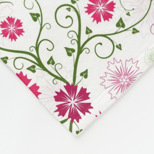 Weißes mit Blumenmuster Fleecedecke (Ecke)