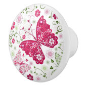 Weißes mit Blumenmuster Keramikknauf (Rechts)