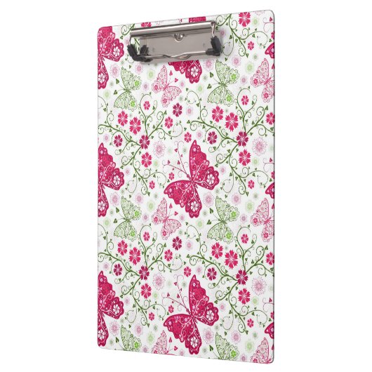 Weißes mit Blumenmuster Klemmbrett (Links)