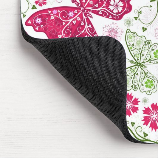 Weißes mit Blumenmuster Mousepad (Ecke)