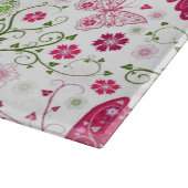 Weißes mit Blumenmuster Schneidebrett (Ecke)