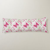 Weißes mit Blumenmuster Seitenschläferkissen (Rückseite)