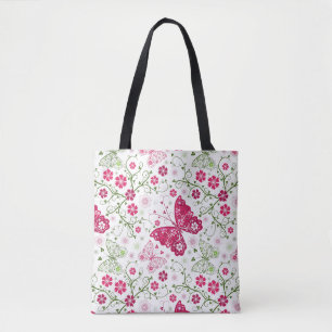 Weißes mit Blumenmuster Tasche
