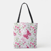 Weißes mit Blumenmuster Tasche (Rückseite)