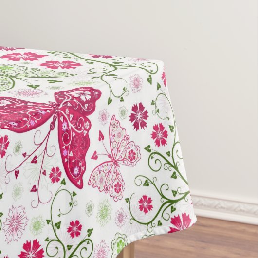 Weißes mit Blumenmuster Tischdecke (Beispiel)