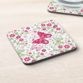 Weißes mit Blumenmuster Untersetzer (Linke Seite)
